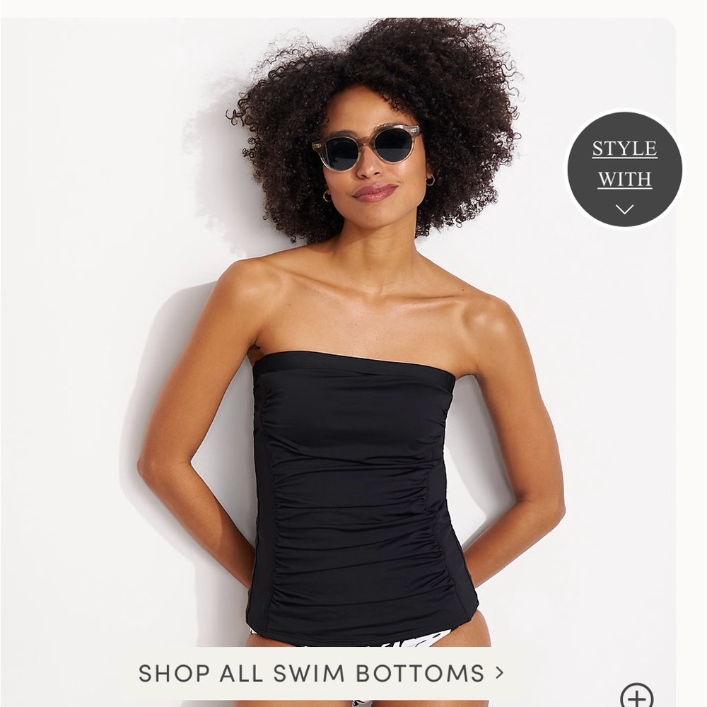 Bandeau Tankini Swimsuit Top NEW